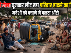 कनकी मेला घूमकर लौट रहा परिवार हादसे का शिकार, मवेशी को बचाने में पलटा ऑटो